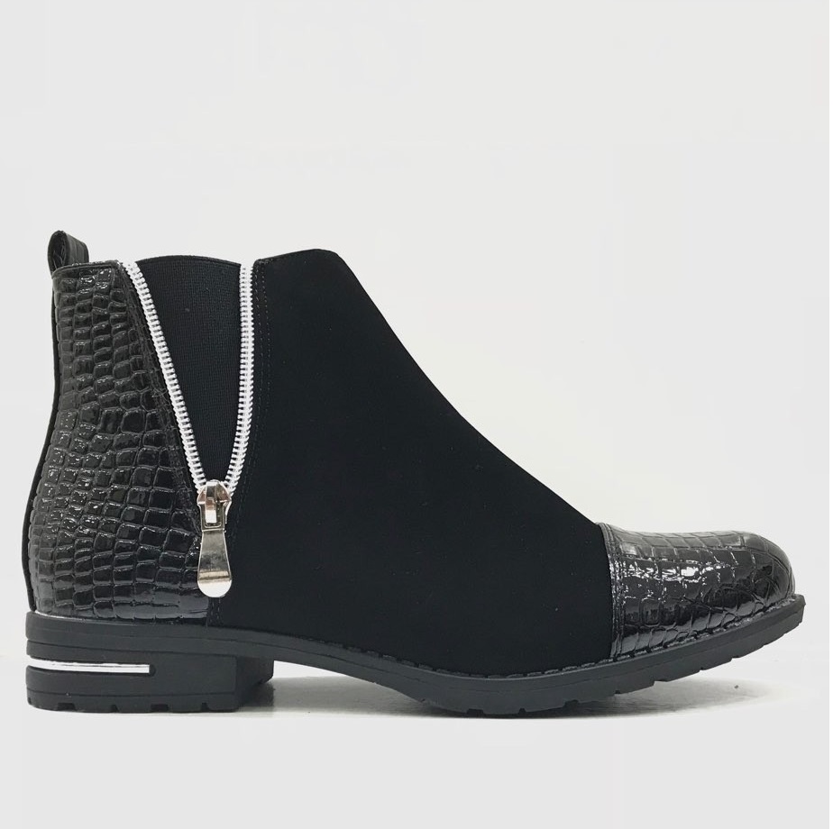 Sort støvle sort støvle med lak detaljer